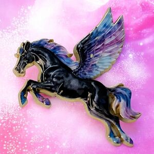 Black Pegasus Enamel Pin